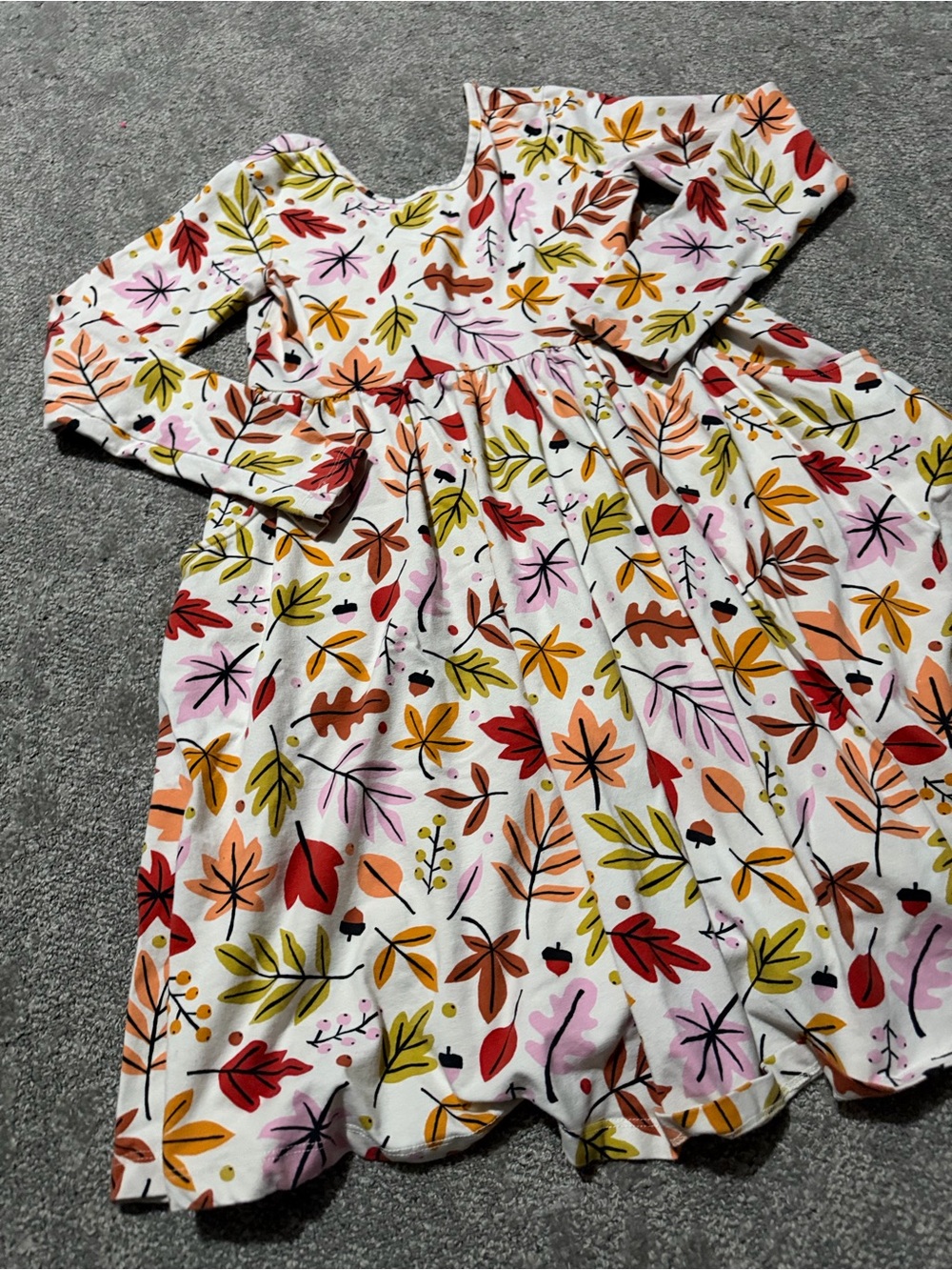 Hanna Andersson young girls size 12 long sleeve floral dress 95% cotton so cute‎
